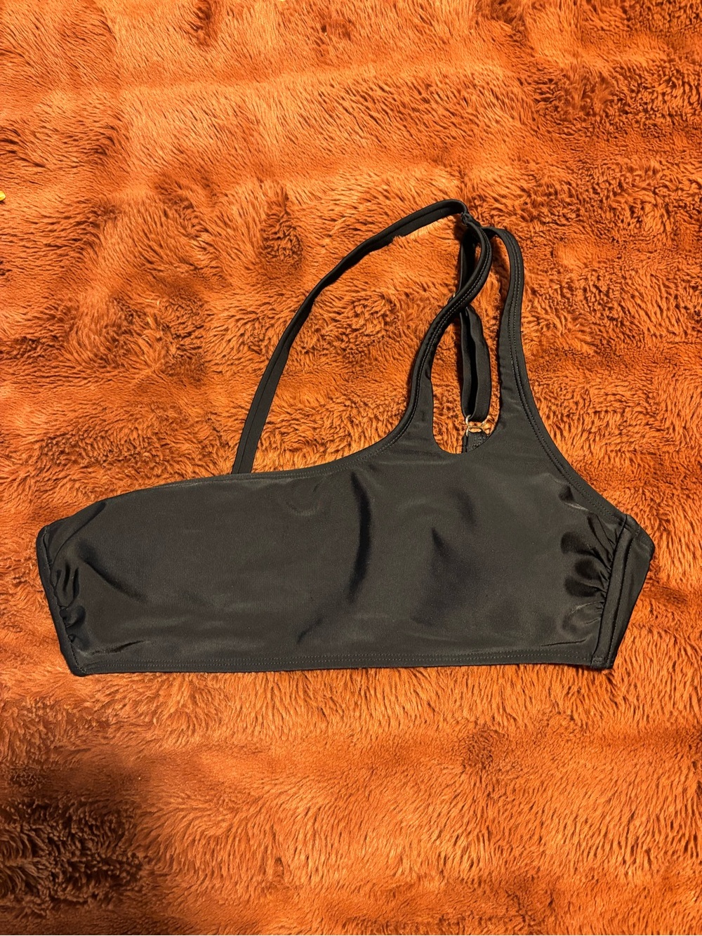 Xhilaration Black One-Shoulder Bikini Top